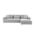 **Nowoczesna szaro-biała sofa narożna z poduszkami**